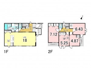 相模原市南区相南、新築一戸建ての間取り画像です