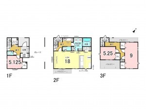 相模原市南区東林間、新築一戸建ての間取り画像です
