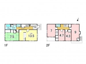 相模原市南区御園、中古一戸建ての間取り画像です