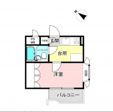 相模原市南区南台、マンションの間取り画像です