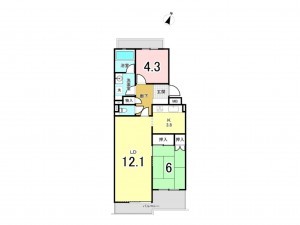 相模原市南区東林間、マンションの間取り画像です