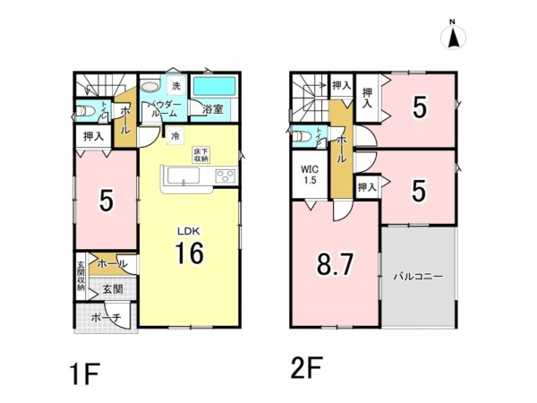 相模原市南区新戸、新築一戸建ての間取り画像です