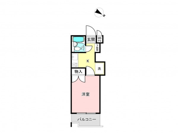 相模原市南区相模大野、マンションの間取り画像です