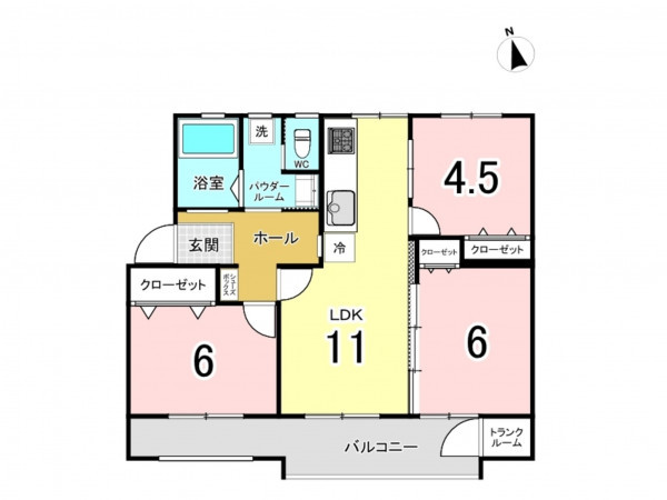 相模原市南区相模台、マンションの間取り画像です