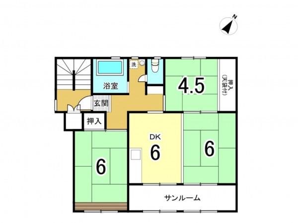相模原市南区相武台団地、マンションの間取り画像です