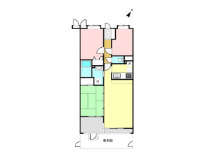相模原市南区相南、マンションの間取り画像です