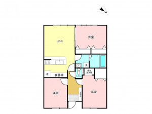 相模原市南区相模大野、マンションの間取り画像です