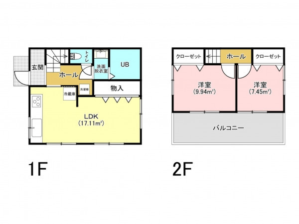 相模原市南区東大沼、中古一戸建ての間取り画像です