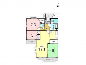 相模原市南区南台、マンションの間取り画像です