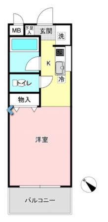 相模原市南区南台、マンションの間取り画像です