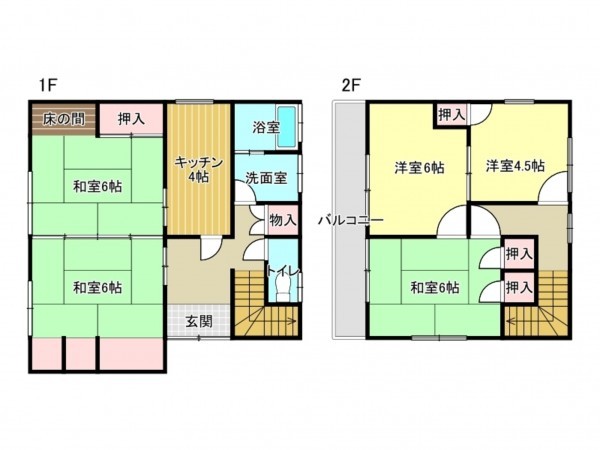 阪南市鳥取、中古一戸建ての間取り画像です
