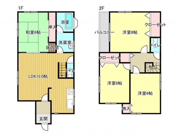 阪南市尾崎町、中古一戸建ての間取り画像です