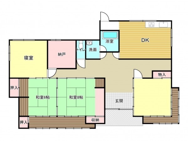泉南郡岬町淡輪、中古一戸建ての間取り画像です