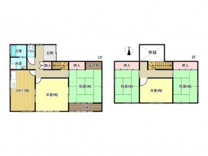 阪南市光陽台、中古一戸建ての間取り画像です