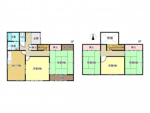 阪南市光陽台、中古一戸建ての間取り画像です