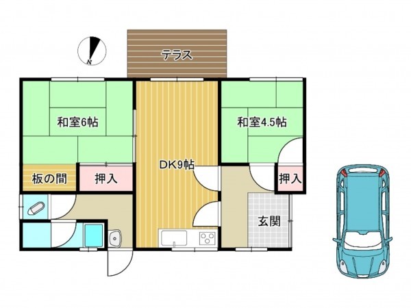 阪南市箱作、中古一戸建ての間取り画像です