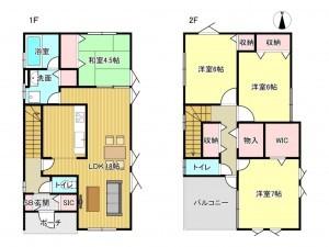 泉南市新家、新築一戸建ての間取り画像です