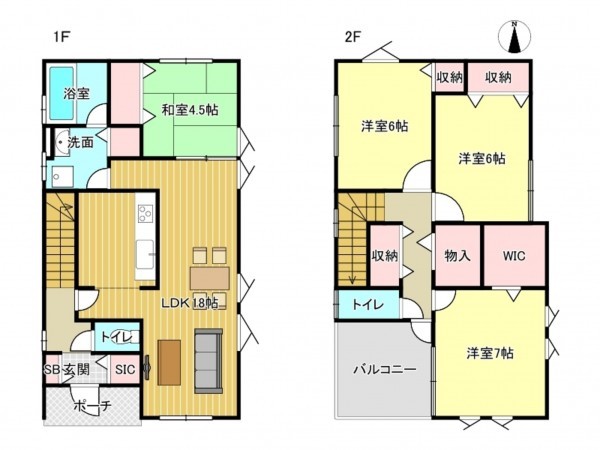 泉南市新家、新築一戸建ての間取り画像です
