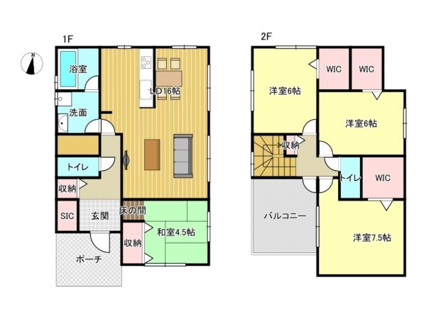 泉南市新家、新築一戸建ての間取り画像です