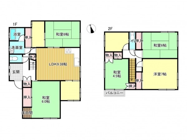 阪南市光陽台、中古一戸建ての間取り画像です