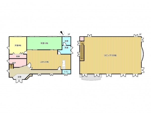 阪南市下出、中古一戸建ての間取り画像です