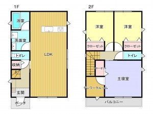 阪南市鳥取中、新築一戸建ての間取り画像です