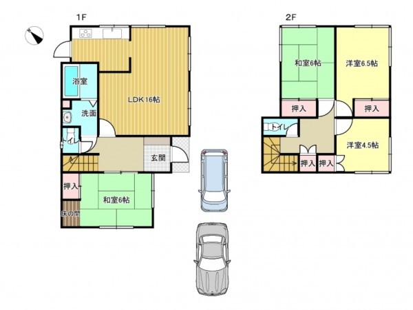 阪南市、中古一戸建ての間取り画像です