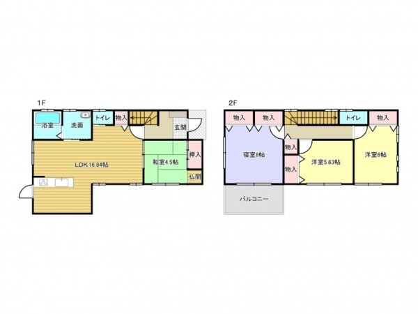 阪南市舞、中古一戸建ての間取り画像です