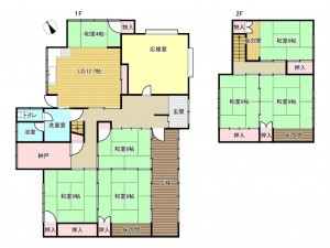 泉南郡岬町淡輪、中古一戸建ての間取り画像です