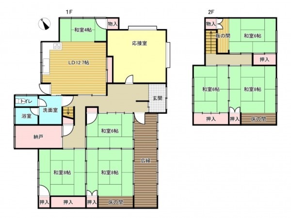 泉南郡岬町淡輪、中古一戸建ての間取り画像です