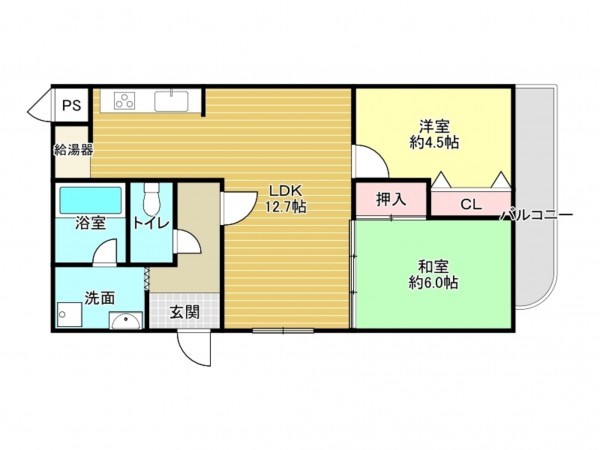泉南市、マンションの間取り画像です