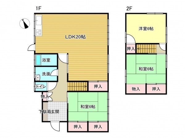 阪南市舞、中古一戸建ての間取り画像です