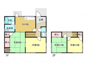 阪南市緑ヶ丘、中古一戸建ての間取り画像です