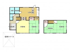 阪南市舞、中古一戸建ての間取り画像です