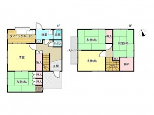 泉南市兎田、中古一戸建ての間取り画像です