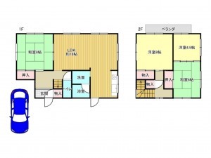 泉南市新家、中古一戸建ての間取り画像です