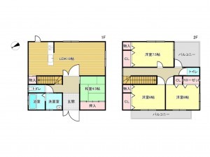 泉南市新家、中古一戸建ての間取り画像です