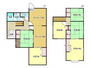泉南市新家、中古一戸建ての間取り画像です