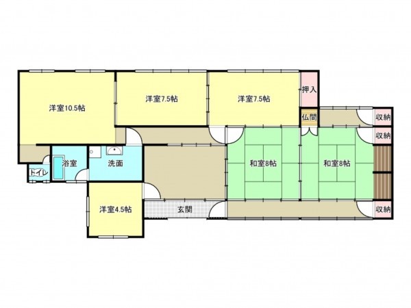 泉南市信達童子畑、中古一戸建ての間取り画像です