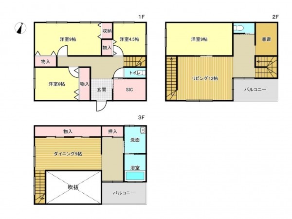 阪南市石田、中古一戸建ての間取り画像です