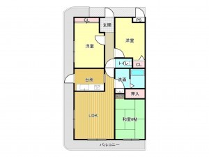泉南市新家、マンションの間取り画像です