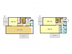 泉南市信達大苗代、マンションの間取り画像です