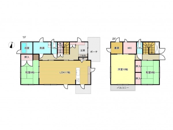 泉南市新家、中古一戸建ての間取り画像です