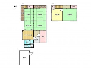 阪南市自然田、中古一戸建ての間取り画像です