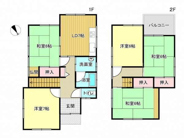 泉南市新家、中古一戸建ての間取り画像です