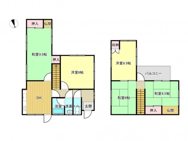 泉南市信達牧野、中古一戸建ての間取り画像です