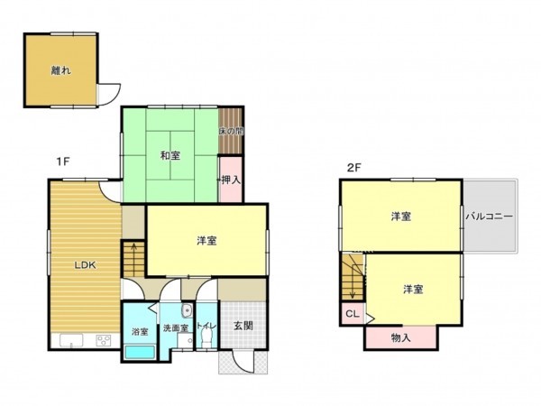 阪南市舞、中古一戸建ての間取り画像です