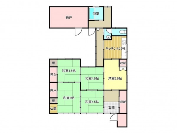 泉南郡岬町多奈川谷川、中古一戸建ての間取り画像です