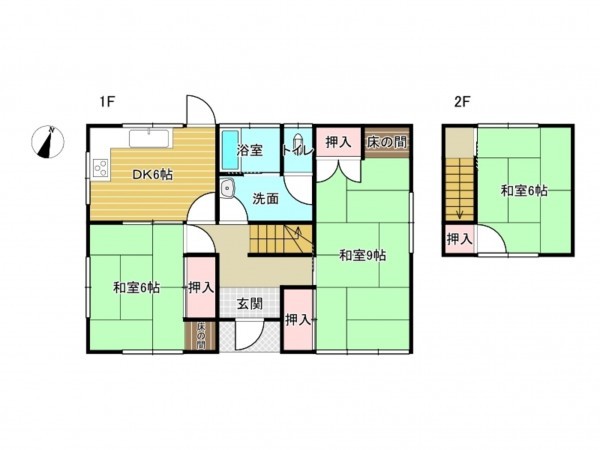 阪南市舞、中古一戸建ての間取り画像です