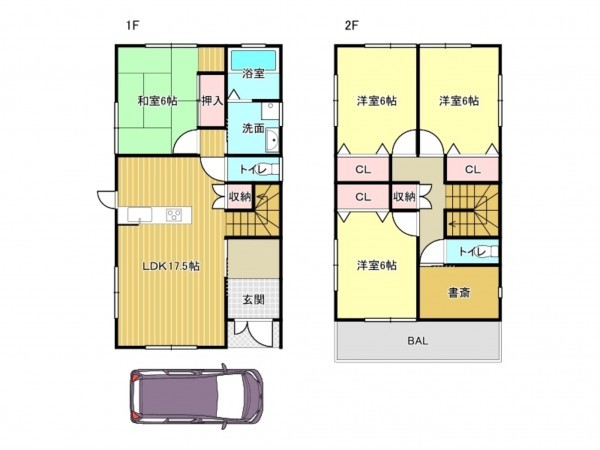 泉南郡岬町淡輪、中古一戸建ての間取り画像です